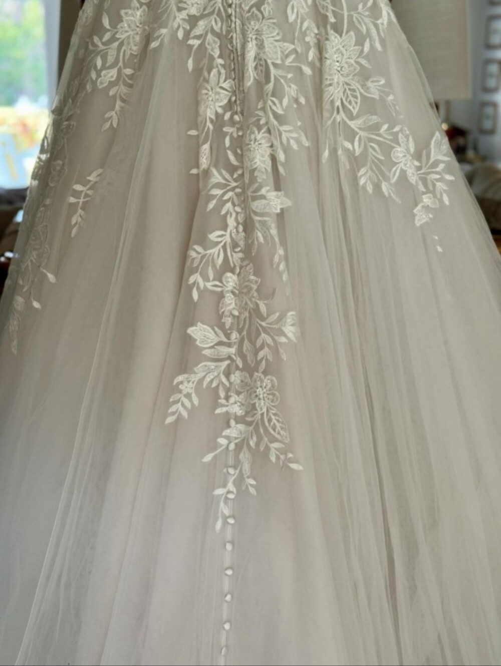 Strapless Lace Appliqué Wedding Gown - Allure Romance 3550L - Picture 7 of 8